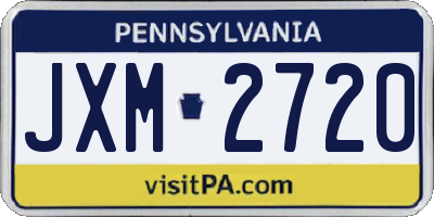 PA license plate JXM2720
