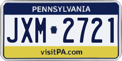PA license plate JXM2721