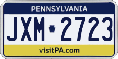 PA license plate JXM2723