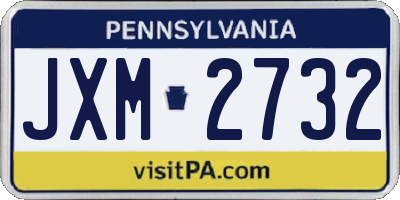 PA license plate JXM2732
