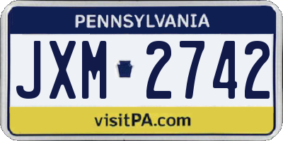 PA license plate JXM2742
