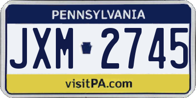 PA license plate JXM2745