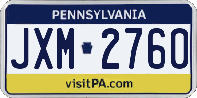 PA license plate JXM2760