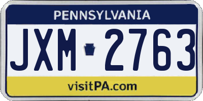PA license plate JXM2763