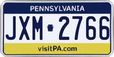 PA license plate JXM2766