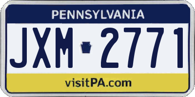 PA license plate JXM2771