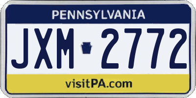 PA license plate JXM2772