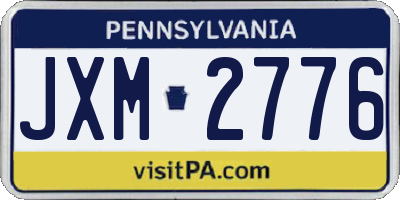 PA license plate JXM2776