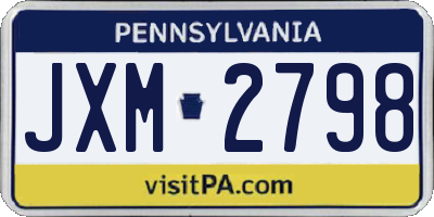 PA license plate JXM2798