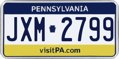 PA license plate JXM2799