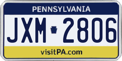 PA license plate JXM2806