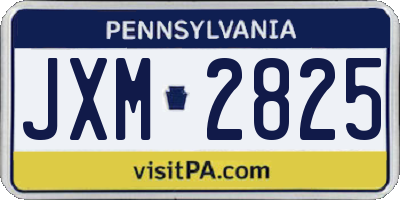 PA license plate JXM2825
