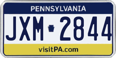 PA license plate JXM2844