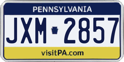 PA license plate JXM2857