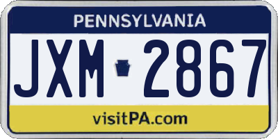 PA license plate JXM2867