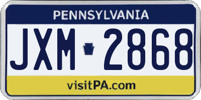 PA license plate JXM2868