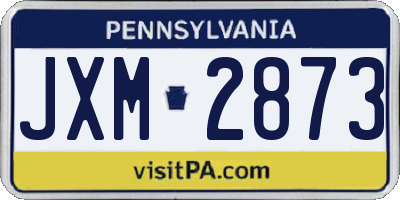 PA license plate JXM2873