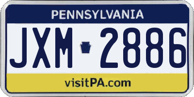 PA license plate JXM2886