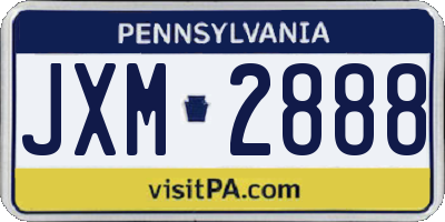 PA license plate JXM2888