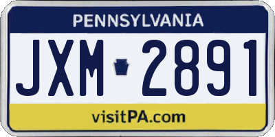 PA license plate JXM2891