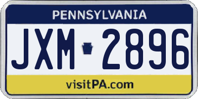 PA license plate JXM2896