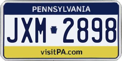 PA license plate JXM2898