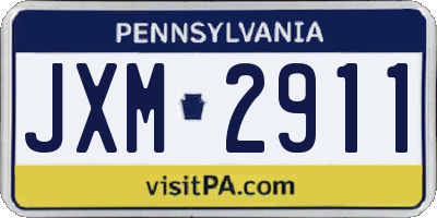 PA license plate JXM2911