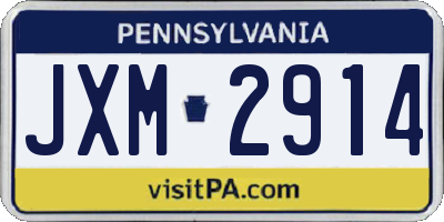 PA license plate JXM2914