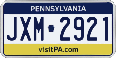 PA license plate JXM2921