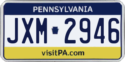 PA license plate JXM2946