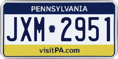 PA license plate JXM2951