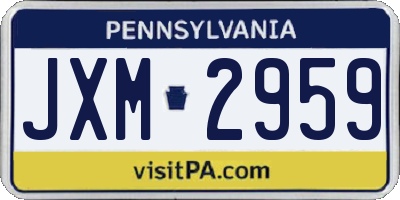 PA license plate JXM2959