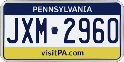 PA license plate JXM2960