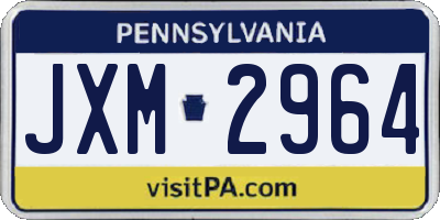 PA license plate JXM2964