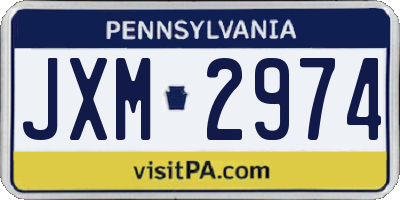 PA license plate JXM2974