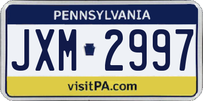 PA license plate JXM2997