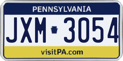PA license plate JXM3054