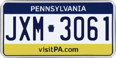 PA license plate JXM3061