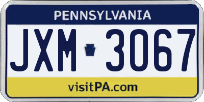PA license plate JXM3067