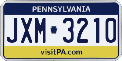 PA license plate JXM3210