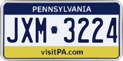 PA license plate JXM3224