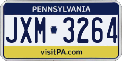 PA license plate JXM3264