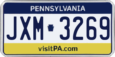 PA license plate JXM3269
