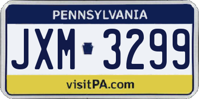 PA license plate JXM3299