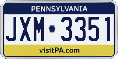 PA license plate JXM3351
