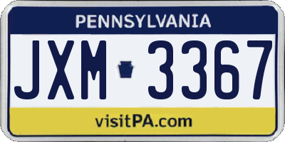 PA license plate JXM3367