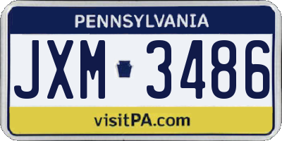 PA license plate JXM3486