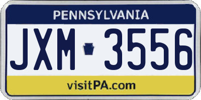 PA license plate JXM3556