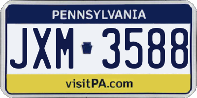 PA license plate JXM3588