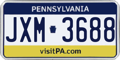 PA license plate JXM3688